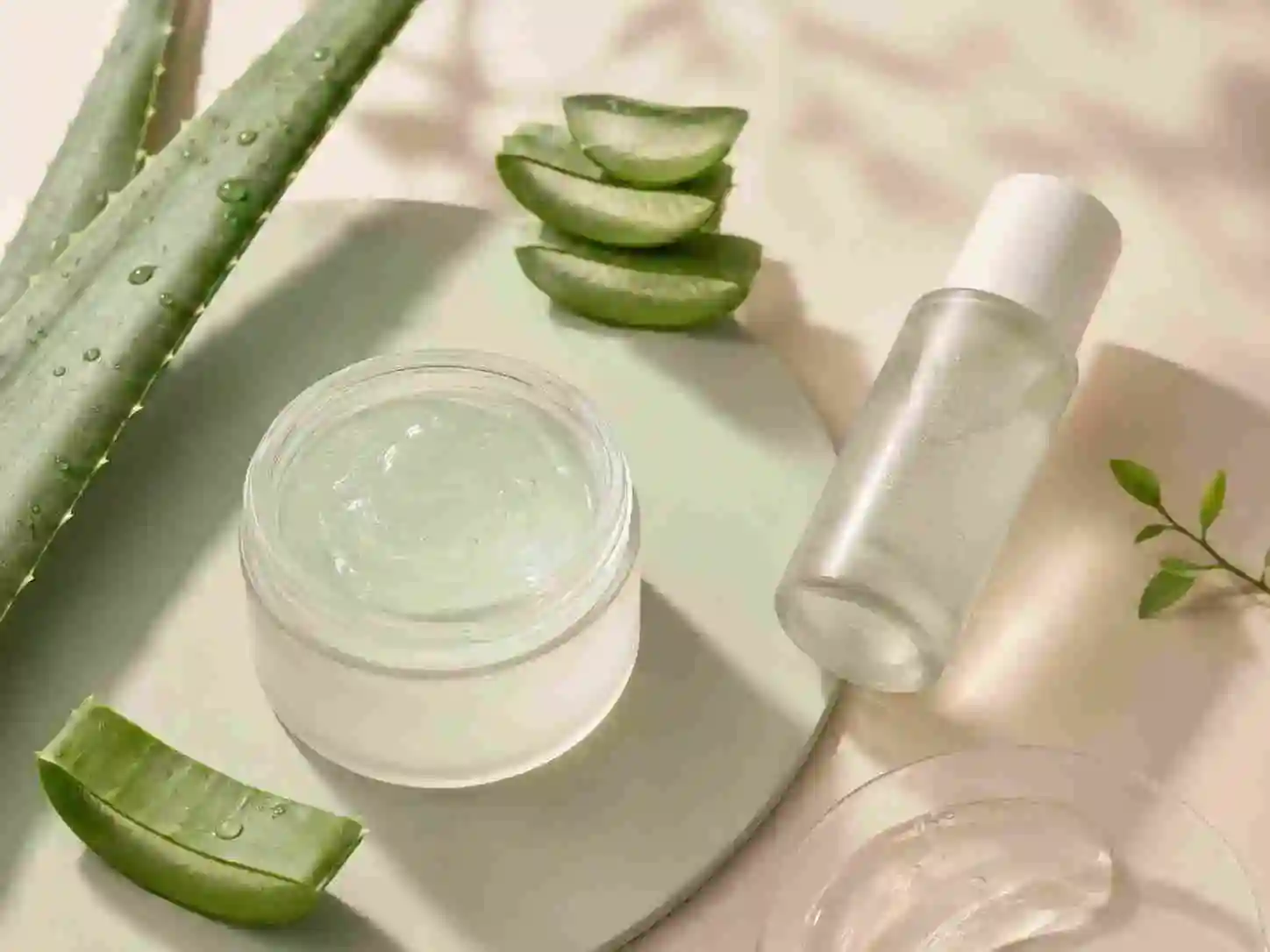 Aloe vera gel skincare ingredient for soothing sensitive skin